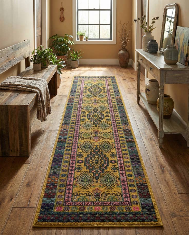 Detail image of 2' 7 x 10' Washable Fleur Runner Rug