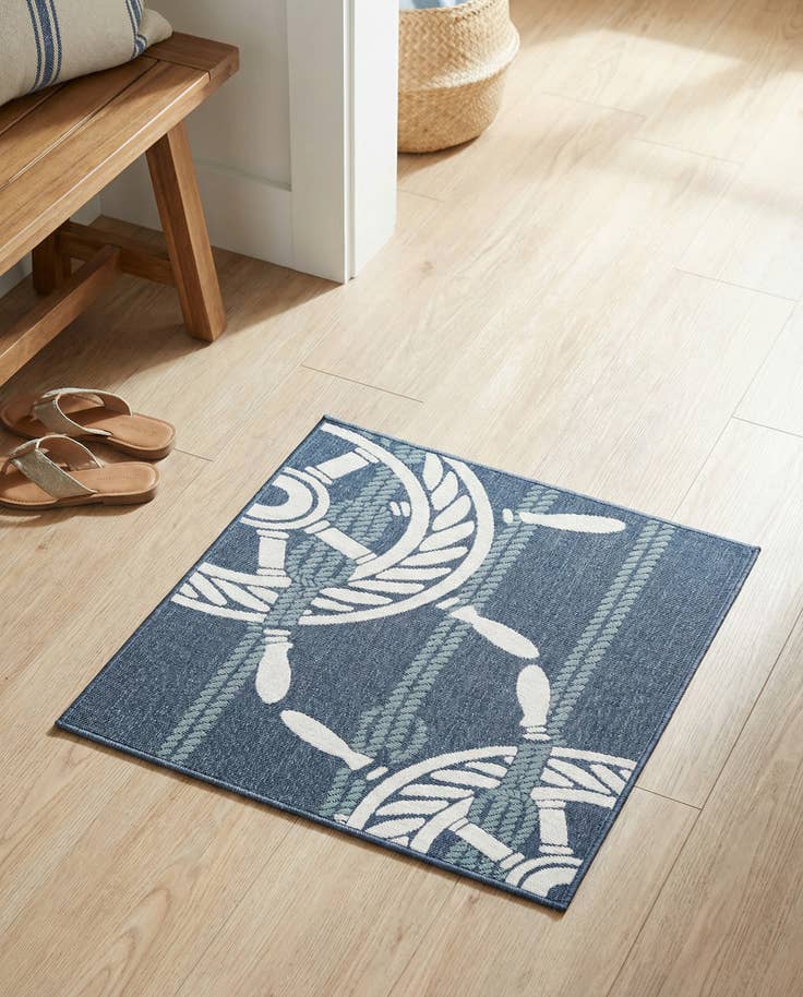 Detail image of 1' 3 x 1' 3 Easy-Clean Coastal Indoor / Outdoor Sample Rug