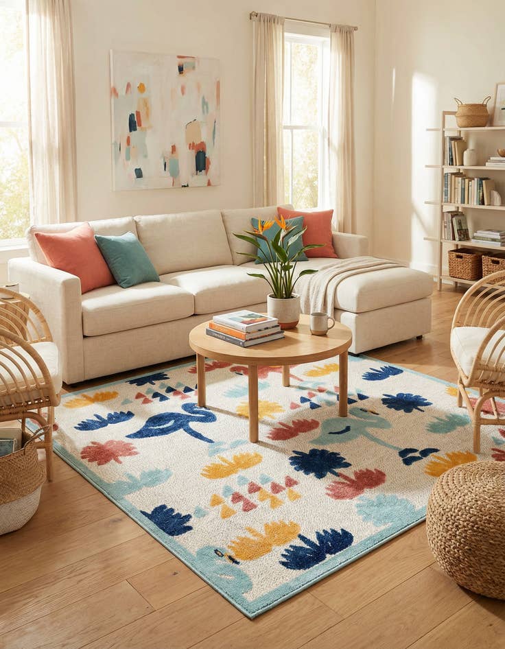 Detail image of 7' 10 x 7' 10 Easy-Clean Belize Indoor / Outdoor Square Rug
