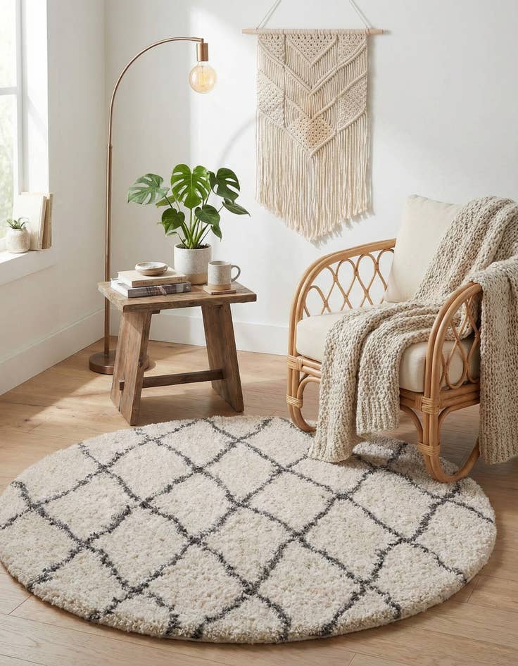 Detail image of 4' x 4' Marrakesh Shag Round Rug