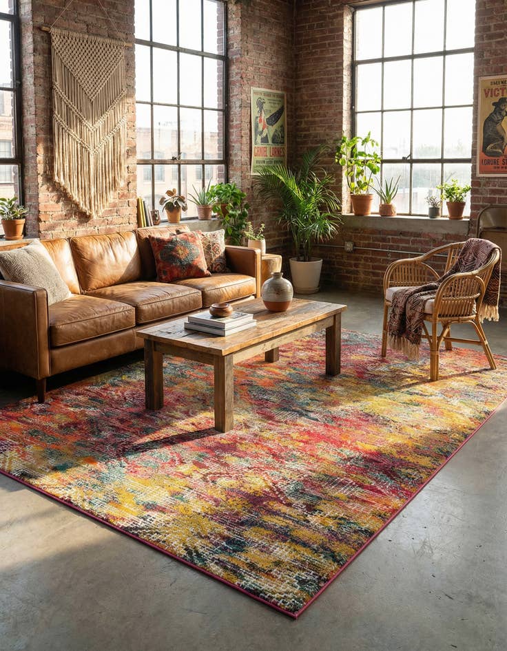 Detail image of 7' 10 x 10' Washable Vivid Rug