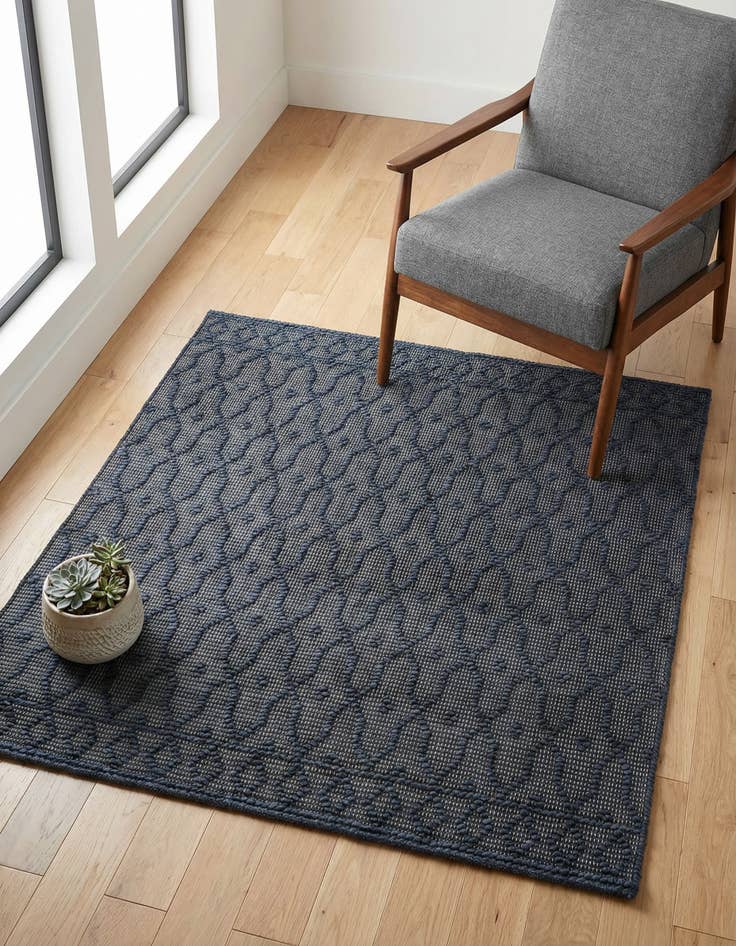 Detail image of 5' 3 x 5' 3  Hand Woven Larsa Jute Square Rug