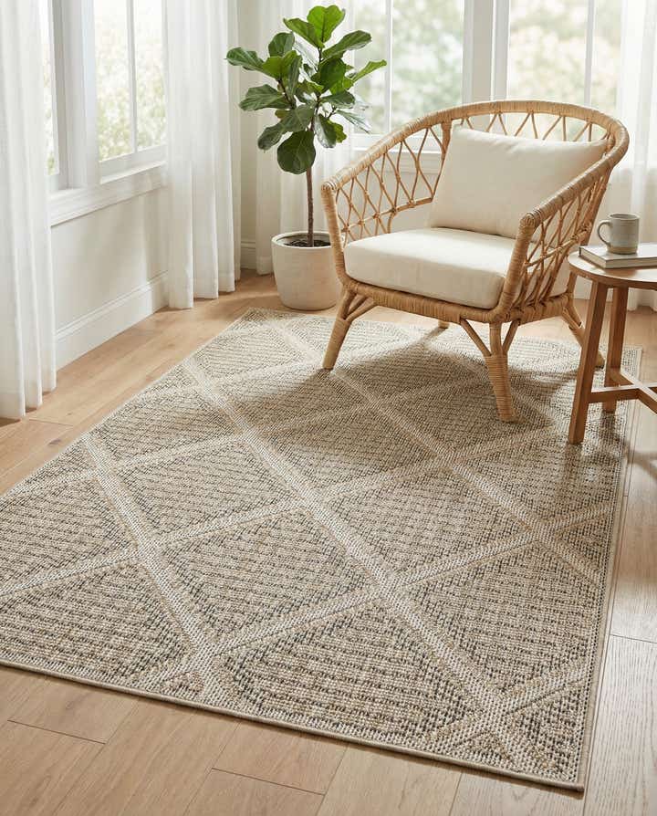 4' 1 x 6' 1 Easy-Clean Trellis Indoor / Outdoor Rug