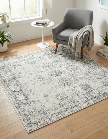 Gray Monte Carlo Square Rug