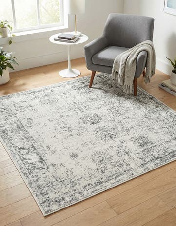 Gray Monte Carlo Square Rug