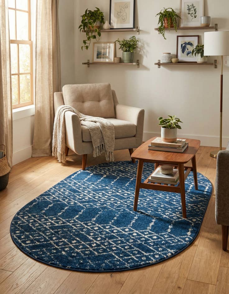 Detail image of 4' x 6' Paxon Trellis Oval Rug
