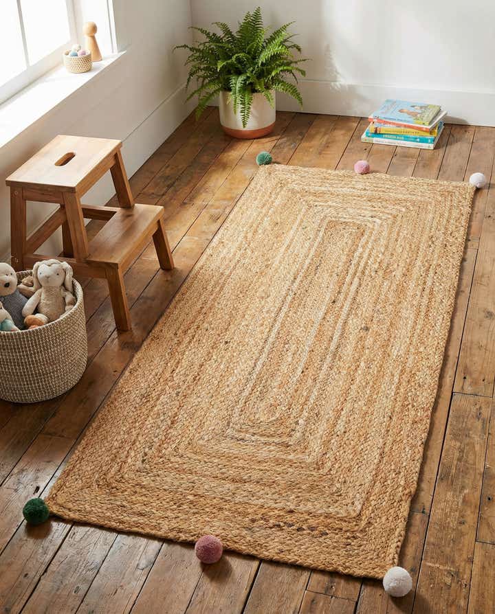 2' x 4' 1 Hand Braided Kids Braided Jute Runner Rug