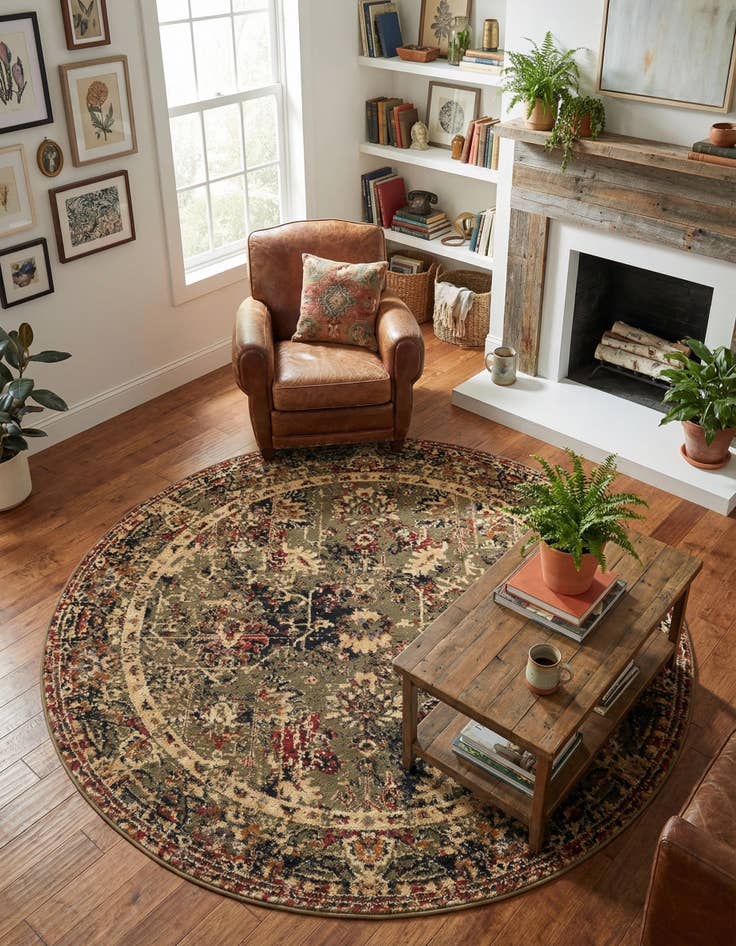 Detail image of 5' 3 x 5' 3 Saturn Round Rug