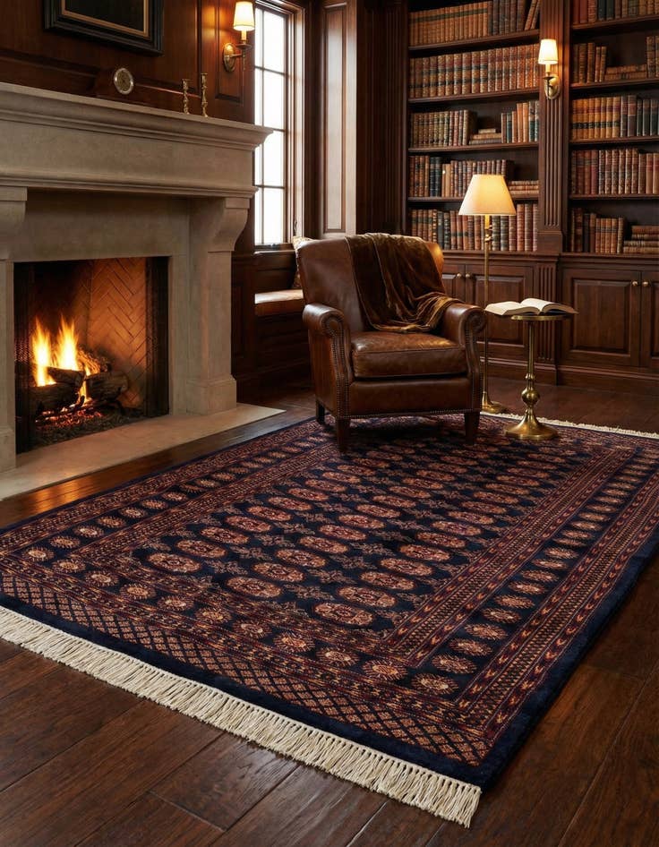 Detail image of 4' 3 x 6' Hand Knotted Bokhara Oriental Wool Rug