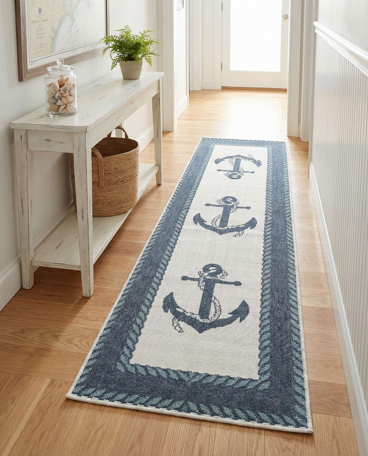 2' x 8' Easy-Clean Coastal Indoor / Outdoor Runner Rug