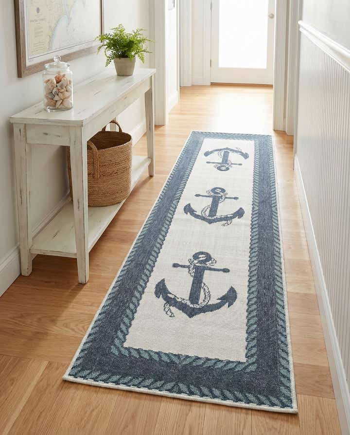 2' x 8' Easy-Clean Coastal Indoor / Outdoor Runner Rug