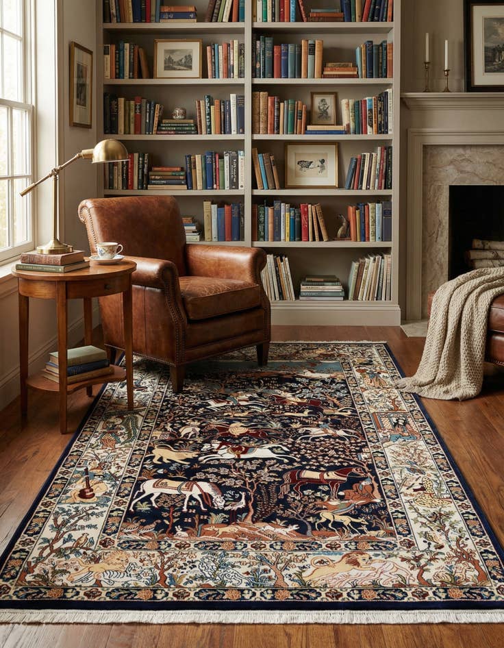 Detail image of 5' 3 x 8' Nain Design Rug