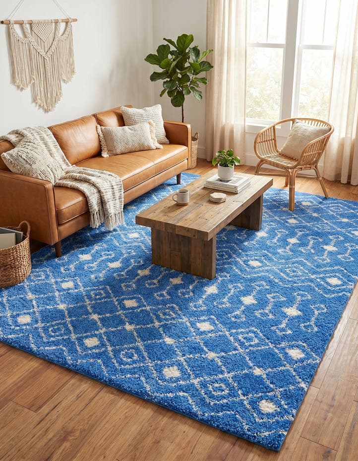 9' x 12' Moroccan Trellis Shag Rug