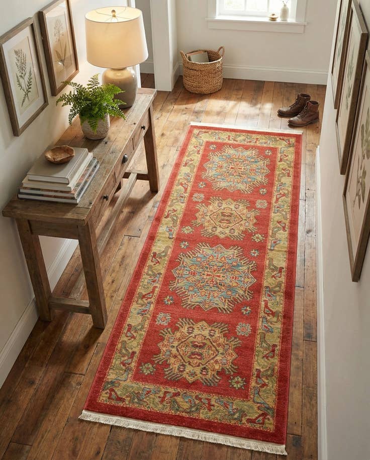Detailansicht von 80cm x 215cm Serapi Läufer Teppich