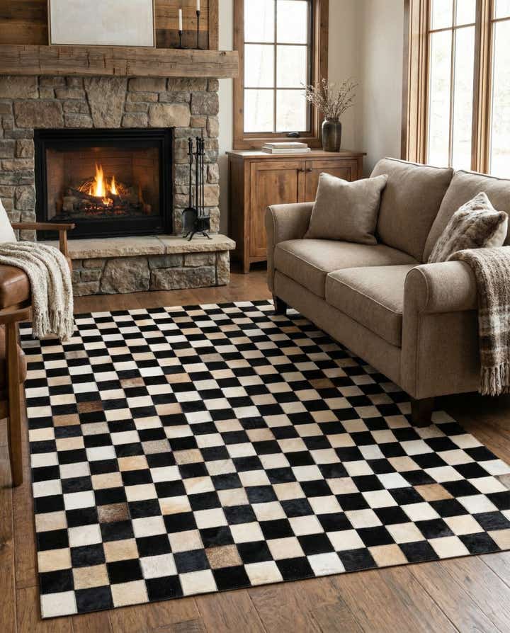 3' 11 x 5' 10 Cowhide Stocks Rug