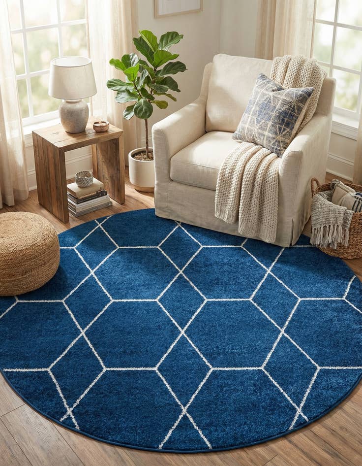 Detail image of 6' x 6' Trellis Frieze Round Rug