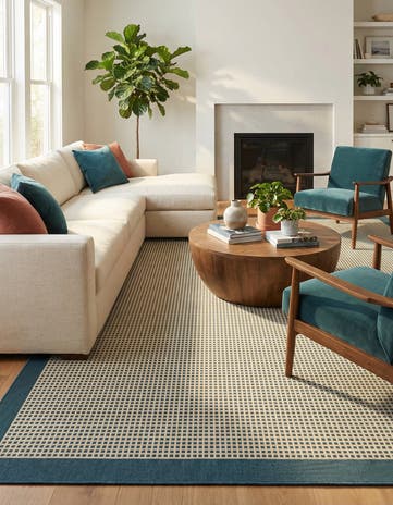 10' x 10' Easy-Clean Border Indoor / Outdoor Square Rug