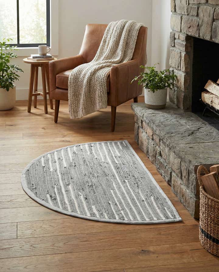 2' 2 x 3' 7 Hand Woven Chindi Cotton Hearth Rug