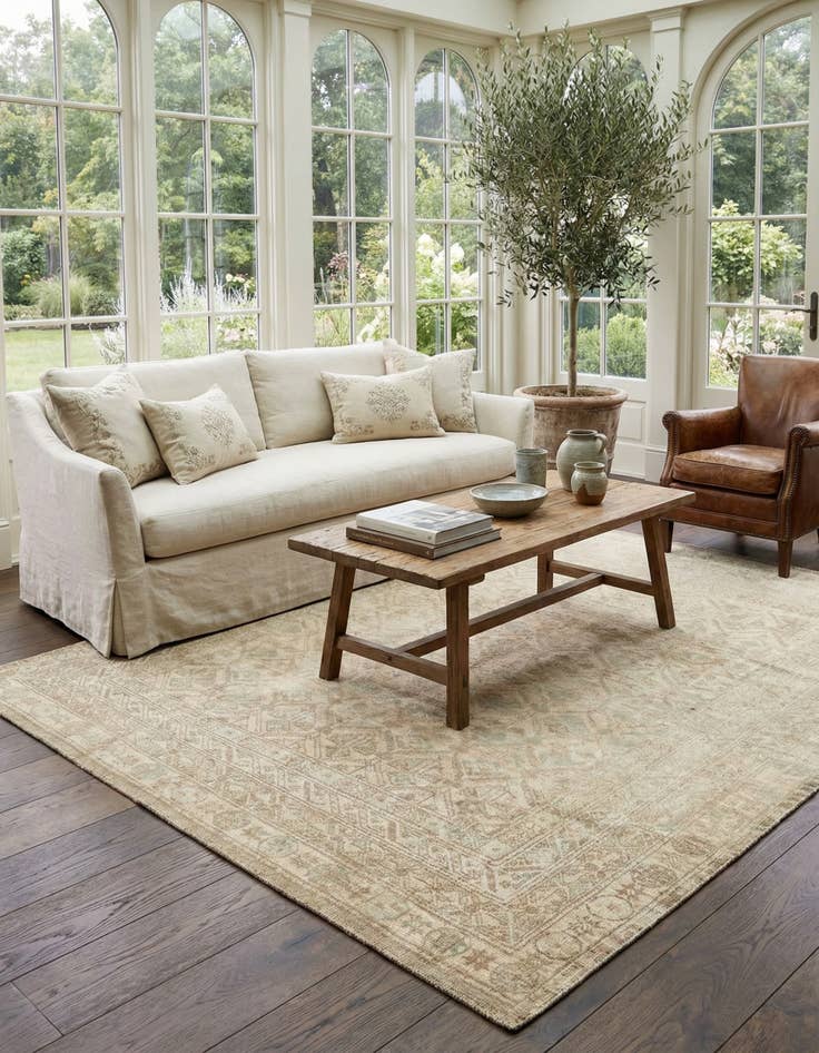 Detail image of 8' 3 x 10' Hand Knotted Oushak Wool Rug