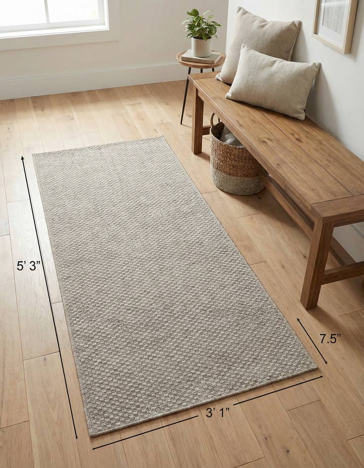 Detail image of 3' 1 x 5' 3 Washable Solid Indoor / Outdoor Rug