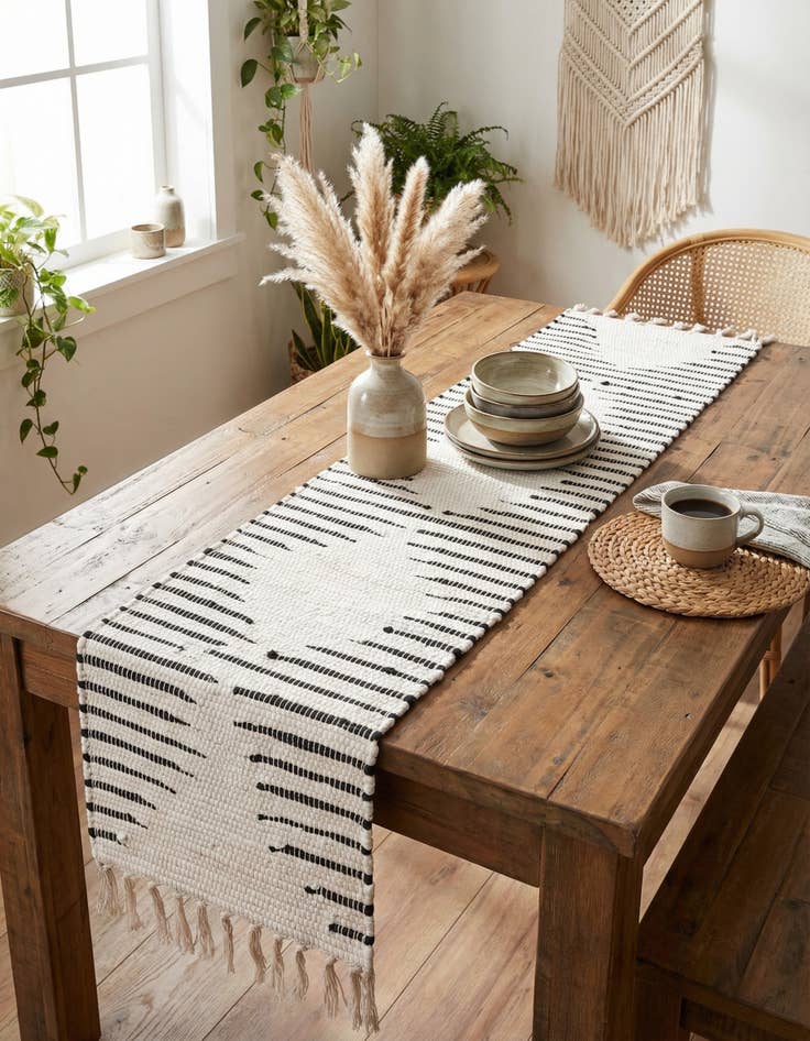 Detail image of 1' 2 x 4' Chindi Cotton Table Runner Rug