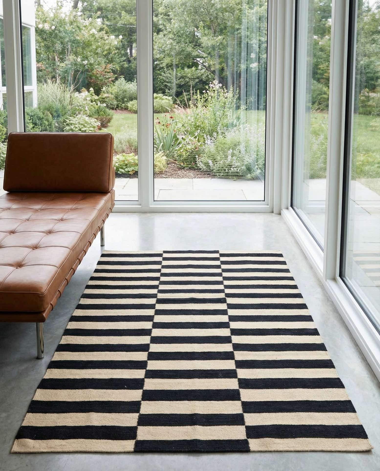 3' 4 x 4' 10 Hand Woven Kilim Modern Wool Rug