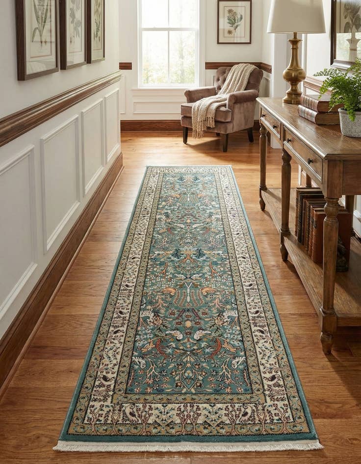 Detail image of 2' 7 x 10' Nain Design Runner Rug