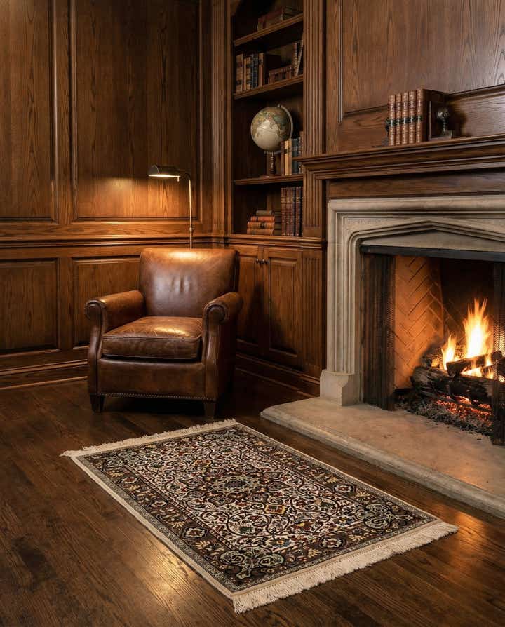 3' x 5' Hand Knotted Kashmir Oriental Wool Rug