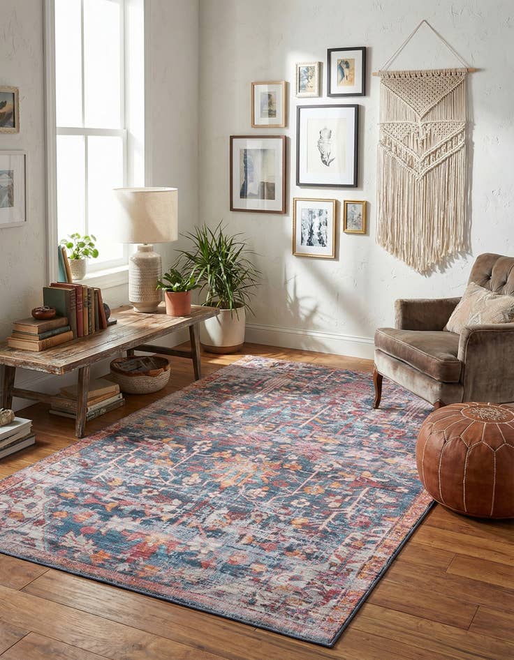 Detail image of 5' 3 x 8'  Washable Maahru Rug