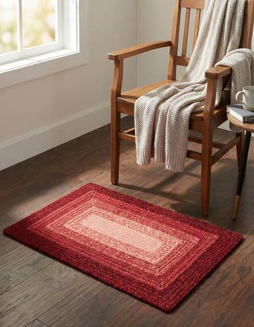 2' x 3' 1 Hand Braided Wool Rug