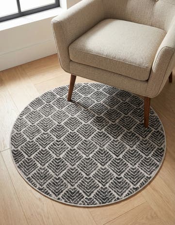 3' 3 x 3' 3 Eco Trellis Round Rug