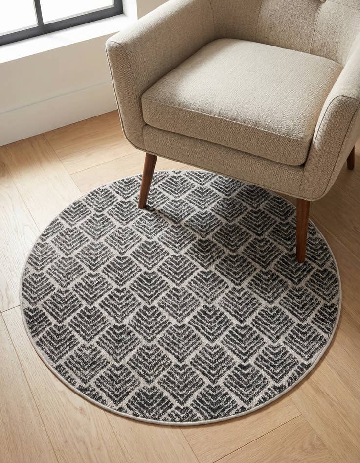 Detail image of 3' 3 x 3' 3 Eco Trellis Round Rug