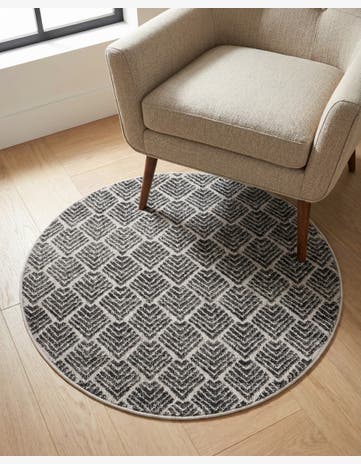 3' 3 x 3' 3 Eco Trellis Round Rug