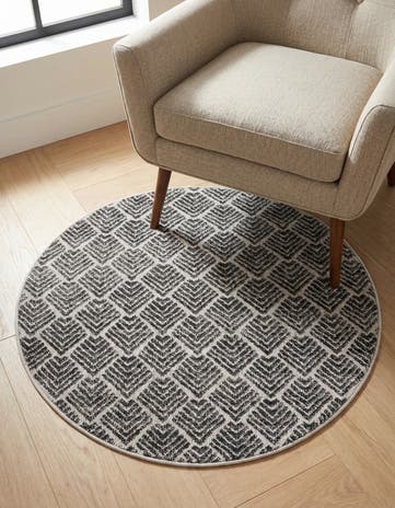 3' 3 x 3' 3 Eco Trellis Round Rug
