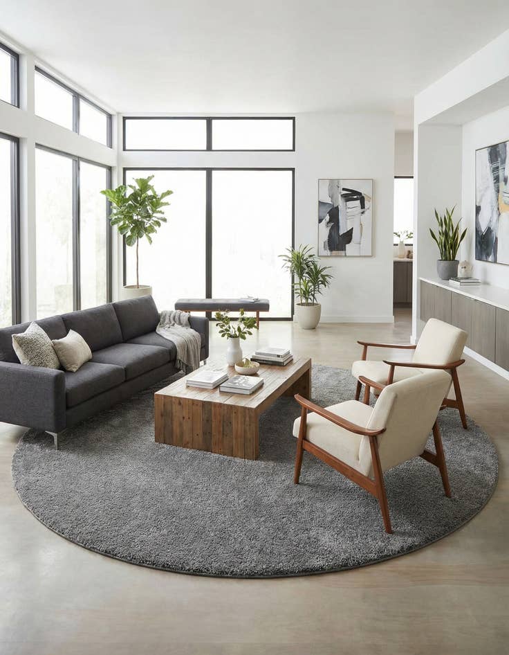 Detail image of  12' x 12' Solid Frieze Round Rug