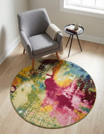 Washable Hyacinth Round Rug