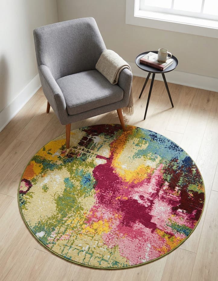 3' 3 x 3' 3 Washable Hyacinth Round Rug