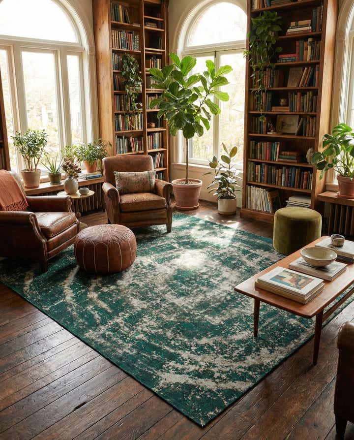 7' 10 x 9' Hand Knotted Ultra Vintage Persian Wool Square Rug