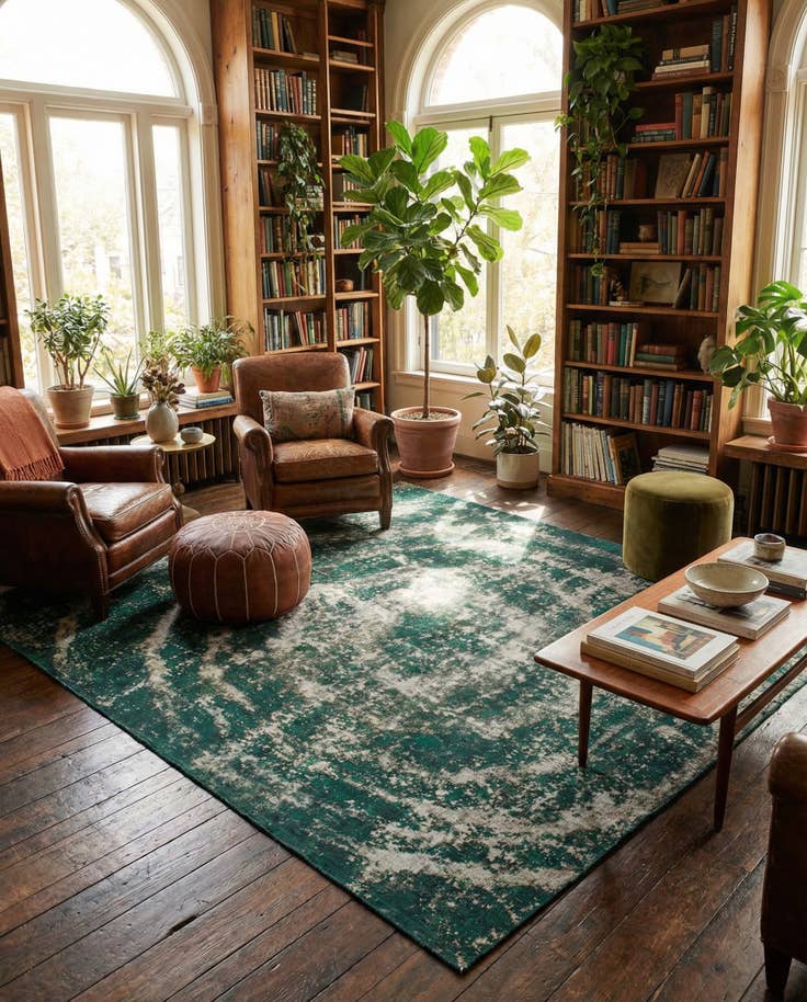 Detail image of 7' 10 x 9' Hand Knotted Ultra Vintage Persian Wool Square Rug