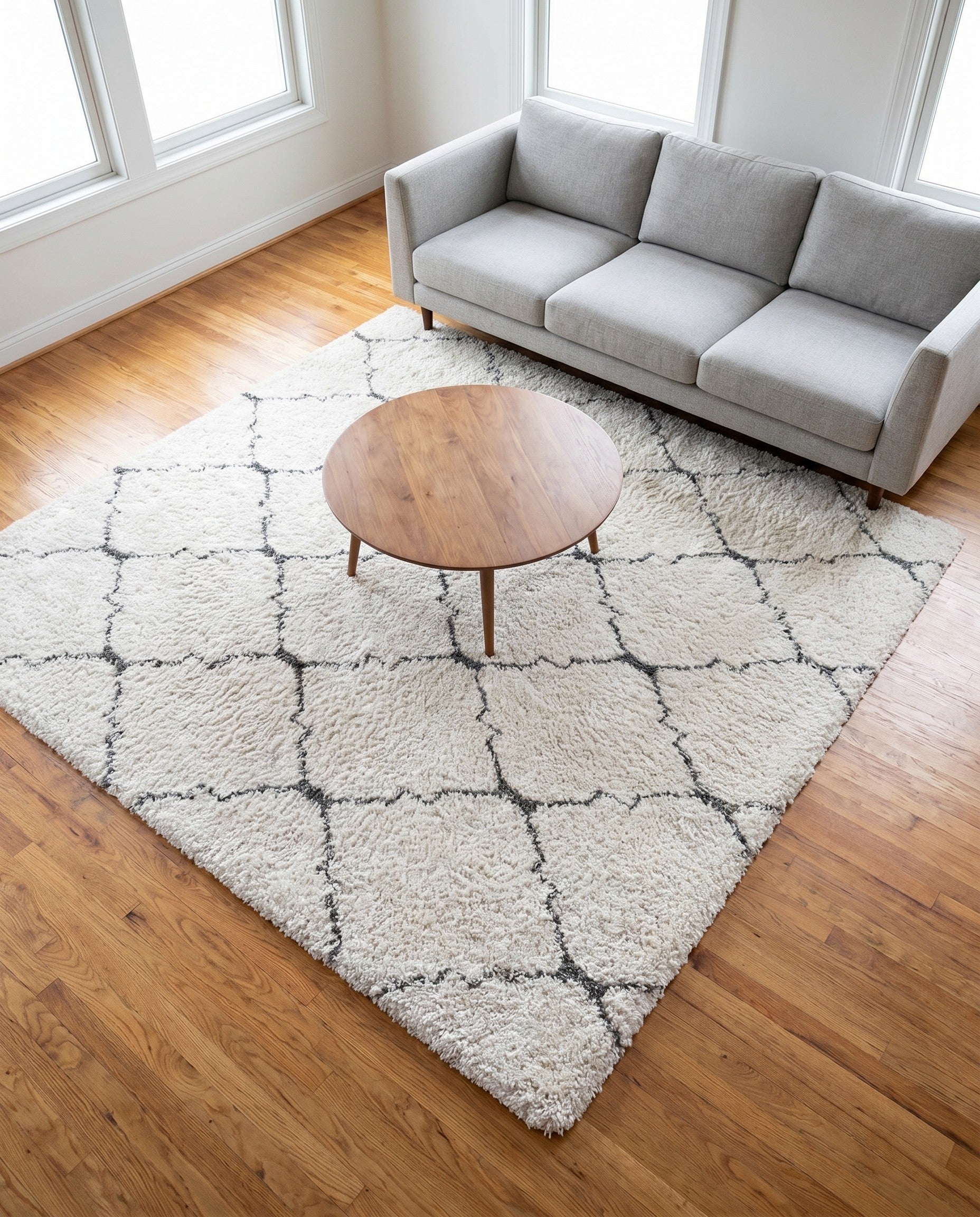 Ivory Marrakesh Shag Square Rug