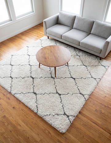 Ivory Marrakesh Shag Square Rug