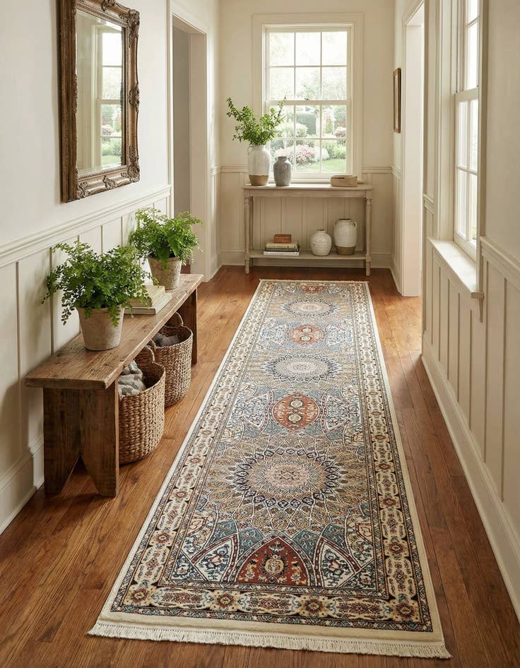 Detail image of 3' x 13' Nain Design Runner Rug