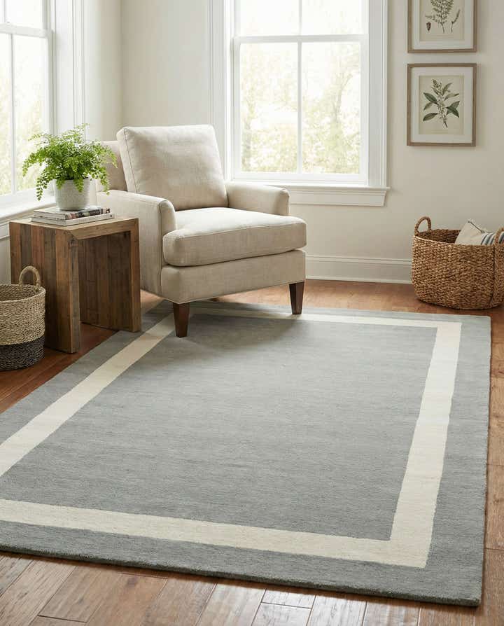 6' 1 x 9' Jill Zarin Border Wool Rug