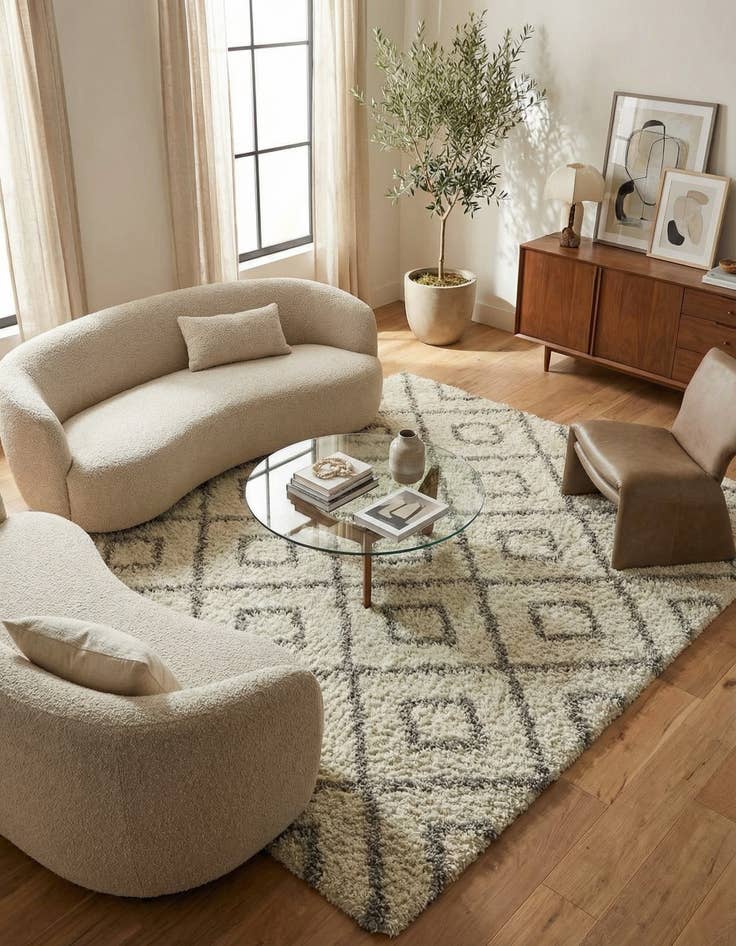 Detail image of 10' x 10' Trellis Shag Square Rug