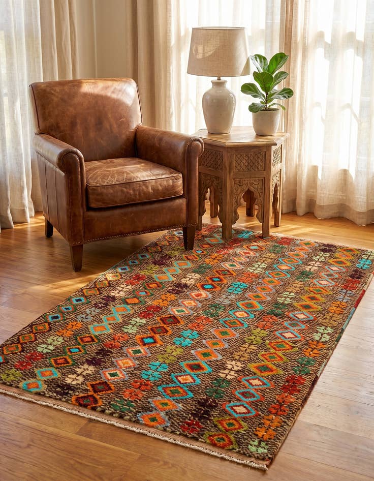 Detail image of 3' 4 x 5' 1 Hand Woven Balouch Wool Rug