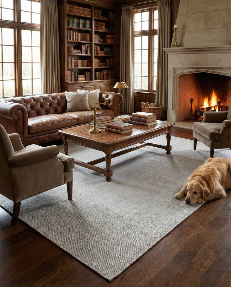 Detail image of 7' 10 x 11' Hand Woven Jill Zarin English Manor Farmhouse Wool Rug