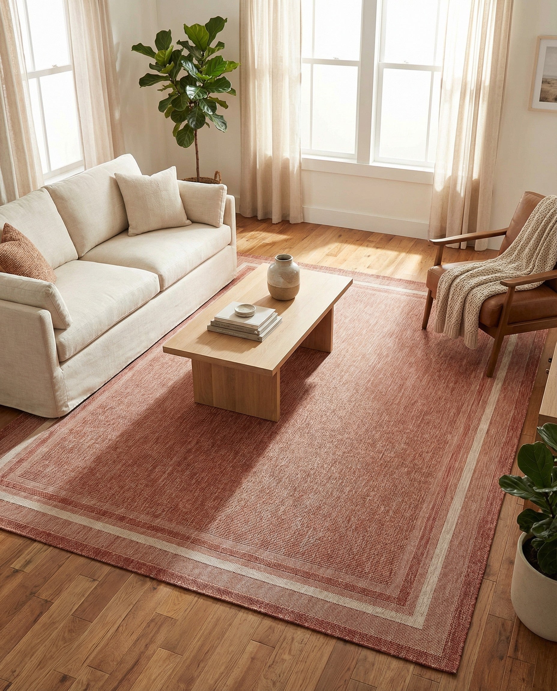 10' x 13' 1 Easy-Clean Border Indoor / Outdoor Rug