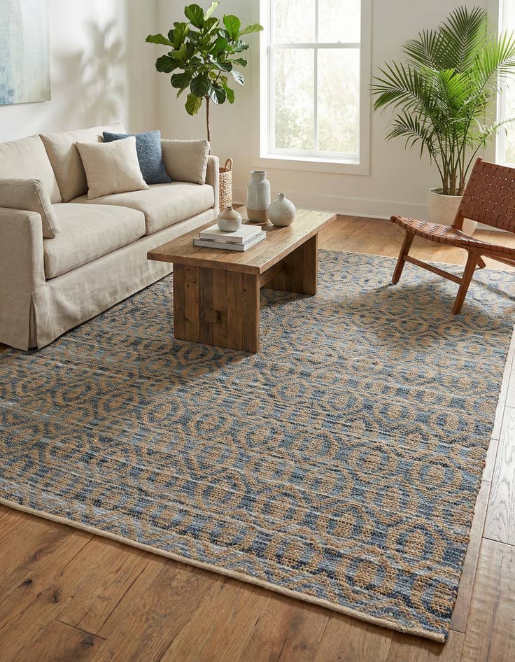 Detail image of 9' x 12'  Hand Woven Chindi Jute Rug