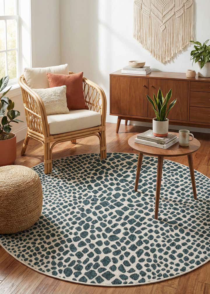 5' 3 x 5' 3 Easy-Clean Jill Zarin Indoor / Outdoor Round Rug