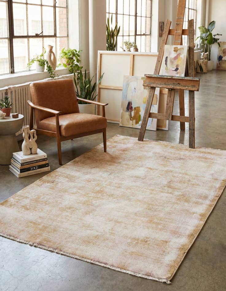 Detail image of 3' 10 x 5' 6 Hand Knotted Ultra Vintage Persian Wool Rug